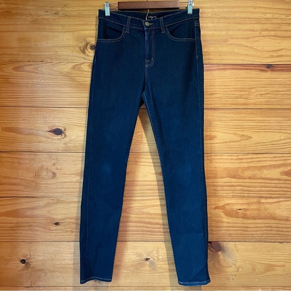 J Brand Maria High Rise Skinny Jeans in Starless Dark Wash 29 - Picture 2 of 14
